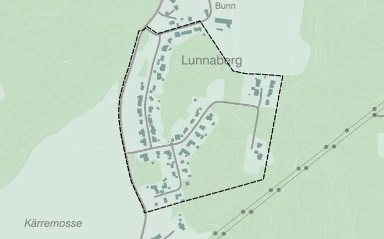 Planområdet för Lunnaberg