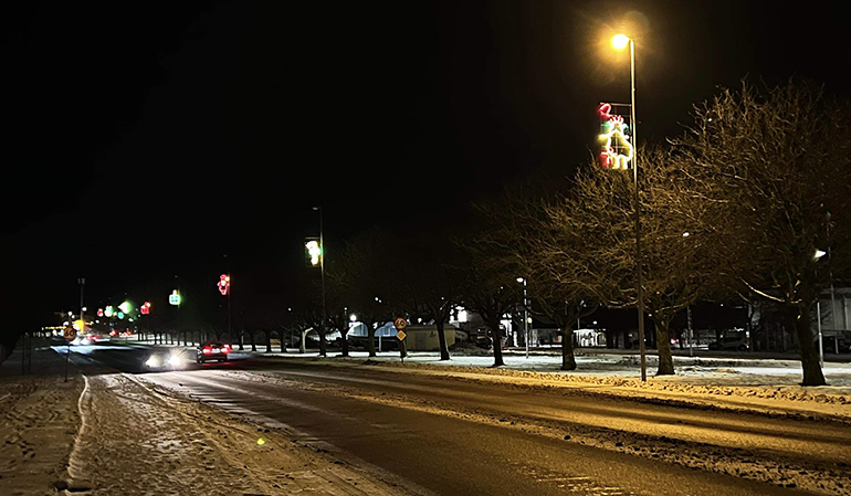 Bild på julbelysningarna som barn i Kungsbacka kommun har skissat fram.