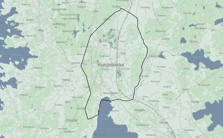 Område för fördjupad översiktsplan för Kungsbacka stad