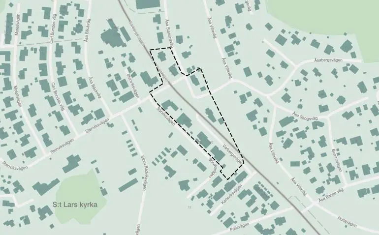 Planområde för Åsa centrum etapp 2