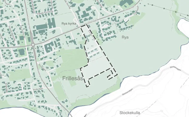 Planområde för bostäder och förskola i Bostället