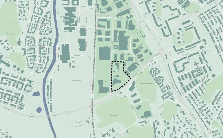 Planområde för Södra Inlag i Kungsbacka