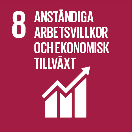 Ikon för FN:s globala mål anständiga arbetsvillkor och ekonomisk tillväxt