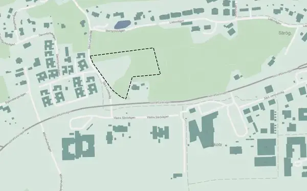Planområde för bostäder i Bukärr
